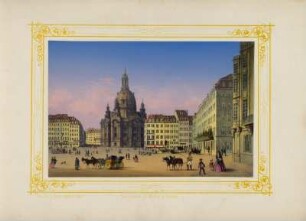 Ansicht vom Neumarkt in Dresden, gouachierte Lithogr., um 1850 : Müller, Eduard : Neumarkt [Dresden] : [E. Müller], [um 1850]. - 1 Kunstblatt : gouach. Lithogr. ; 17 x 12 cm