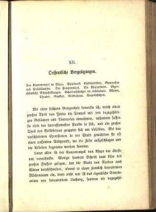 XII. Oeffentliche Vergnügungen.