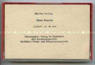 Audiokassette zum Dia-Ton-Vortrag "Edwin Hoernle"