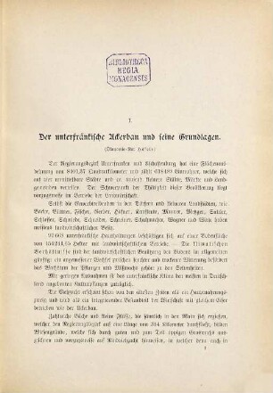 Die unterfränkische Landwirtschaft : 1868 - 1893 ; Fest-Schrift zum fünfundzwanzigjährigen Regierungs-Präsidenten-Jubiläum Sr. Excellenz Herrn Grafen von Luxburg ...