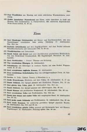 Zinn (Nr. 561-583)