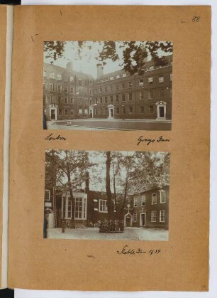 Staple Inn, London. Gray’s Inn, London: Ansichten (aus: Skizzen- und Fotoalbum 26)