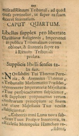 Caput quartum. Libellus supplex pro libertate Christianae Religionis, ...