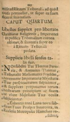 Caput quartum. Libellus supplex pro libertate Christianae Religionis, ...