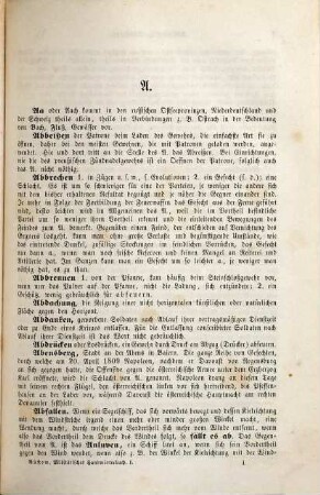 Militärisches Hand-Wörterbuch, 1. A bis L