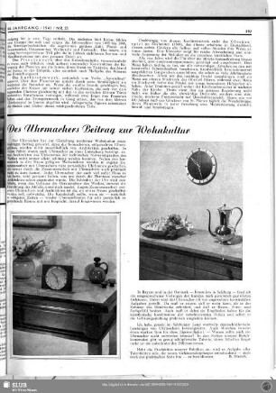 Des Uhrmachers Beitrag zur Wohnkultur