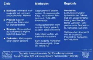 Gezielte Innovation einer Schlüsselkomponente: Fendt-Traktor 926 mit stufenlosem Fahrantrieb (1995/65)