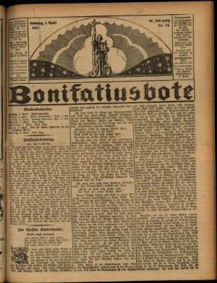 Erste Ausgabe vom Sonntag, den 03. April 1927.