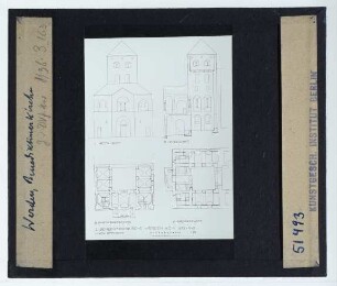 Essen-Werden, St. Peter und St. Ludgerus : Westbau, Grundrisse u. Schnitte