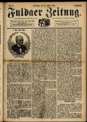 Ausgabe vom Samstag, den 21. März 1891.
