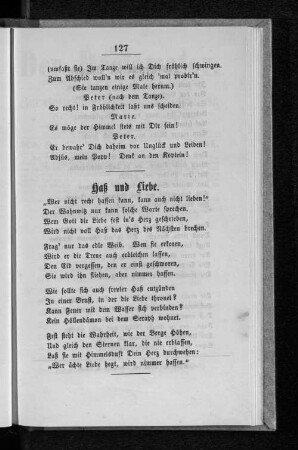 Haß und Liebe.