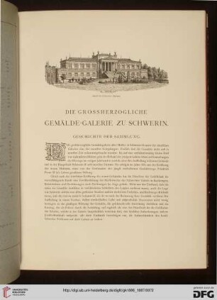 Die großherzogliche Gemälde-Galerie zu Schwerin, [1]