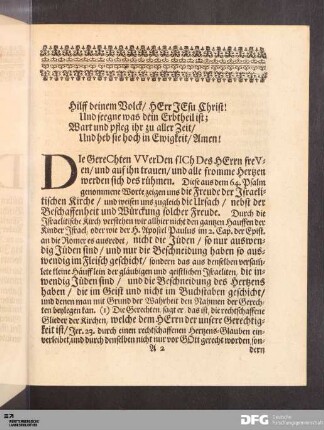 Hilff deinem Volck/ HErr JEsu Christ! Und seegne was dein Erbtheil ist...