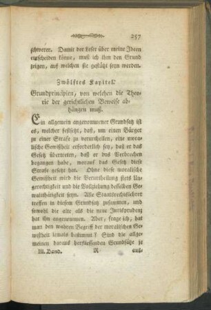 Zwölftes Kapitel. Grundprincipien, von welchen die Theorie der gerichtlichen Beweise abhängen muss