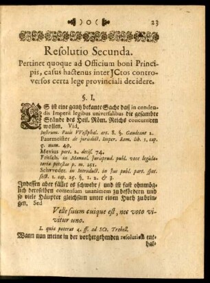 Resolutio Secunda.