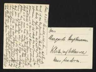 Brief von Carl F. W. Behl an Margarete Hauptmann
