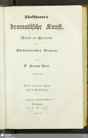 2: Shakspeare's dramatische Kunst : Geschichte und Charakteristik des Shakspeareschen Dramas