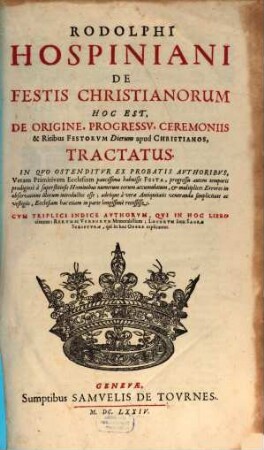 De festis Christianorum tractatus