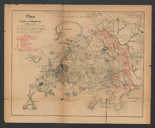 Plan von Tsingtau und Umgebung.