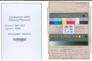 Entnazifizierung Heinrich Kreuzhofen , geb. 11.05.1899 (Polizist)