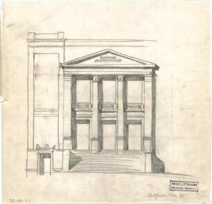 Littmann, Max; Athen (Griechenland); Konservatorium mit großem Konzertsaal und Amphitheater (Odeon) - Teilansicht