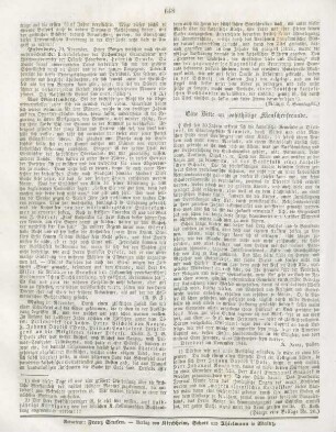 648 Eine Bitte an wohlthätige Menschenfreunde