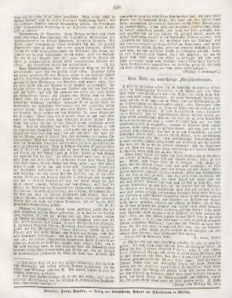 648 Eine Bitte an wohlthätige Menschenfreunde