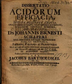 Dissertatio De Acidorum Efficacia