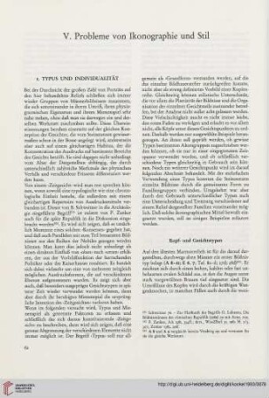 V. Probleme von Ikonographie und Stil