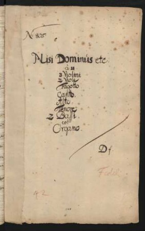 Nisi Dominus; V (5), strings, bc; d-Moll