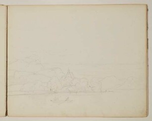 Landschaft am Wasser mit Kirche