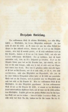 Dreizehnte Vorlesung