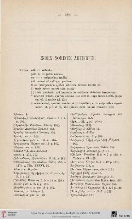 Index nominum artificum