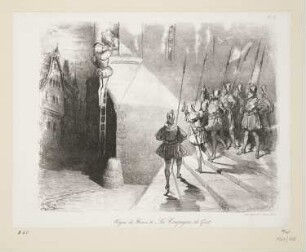 Règne de Henri IV., La compagnie du guet, Blatt 11 der Folge "Folies-Gauloises depuis les Romains jusqu'à nos Jours. Album de Moeurs et de Costumes"