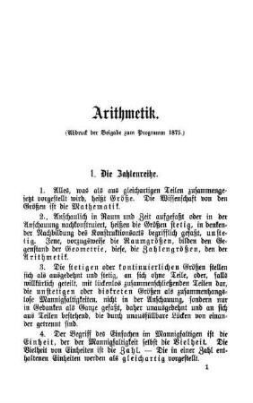 Arithmetik.