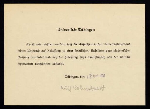 Schriftstück mit eigenhändiger Unterschrift