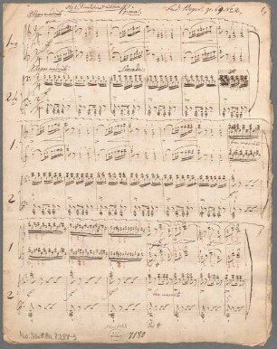 Divertimentos, Klavier 4händig, op. 69/2. - BSB Mus.Schott.Ha 7288-3