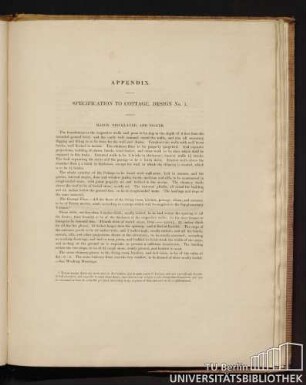 Appendix. Specification to cottage, design No. 1.