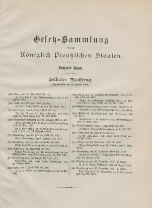 Sechster Nachtrag