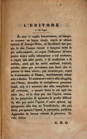 Ultime lettere di Jacopo Ortis : mit grammatikalischen Erläuterungen und einem Wörterbuche ; zum Schul- und Privatgebrauch