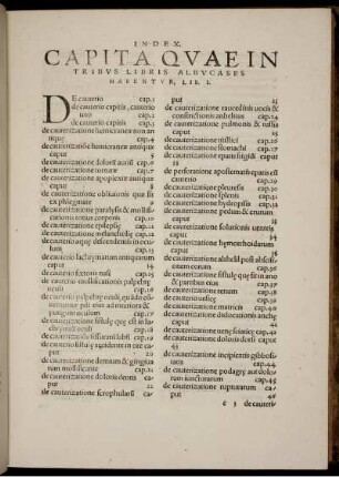 Index. Capita qvae in tribvs libris albvcases habentvr ...