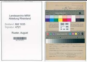 Entnazifizierung August Rueter , geb. 07.11.1890 (Gewerbelehrer)