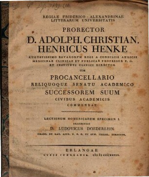 Lectionum Homericarum specimen, I