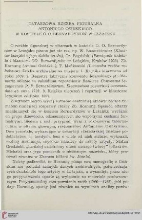 6: Ołtarzowa rzeź figuralna Antoniego Osińskiego w kościele o.o. bernardynów w Leżajsku