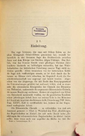 Untersuchungen über die Edessenische Chronik