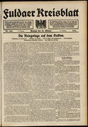 Ausgabe vom Montag, den 28. Oktober 1912.