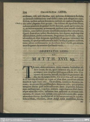 Observatio LXXXI. Ad Matth. XXVI. 29.