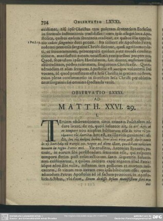 Observatio LXXXI. Ad Matth. XXVI. 29.
