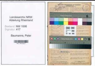 Entnazifizierung Peter Baumanns , geb. 22.07.1887 (Buchhalter)