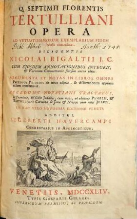 Q. Septimii Florentis Tertulliani Opera, [1]